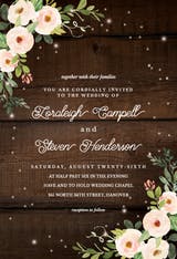 Sparkling rustic floral - Invitación De Boda